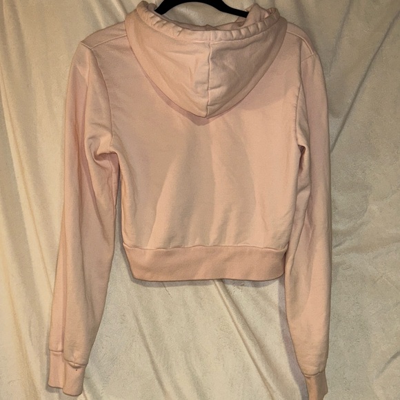Women's Brandy Melville Pink Crop Hoodie - Picture 3 of 3